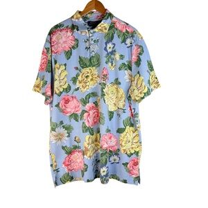Polo Ralph Lauren Men's Classic-Fit Floral Mesh Polo Shirt Cotton Size XL